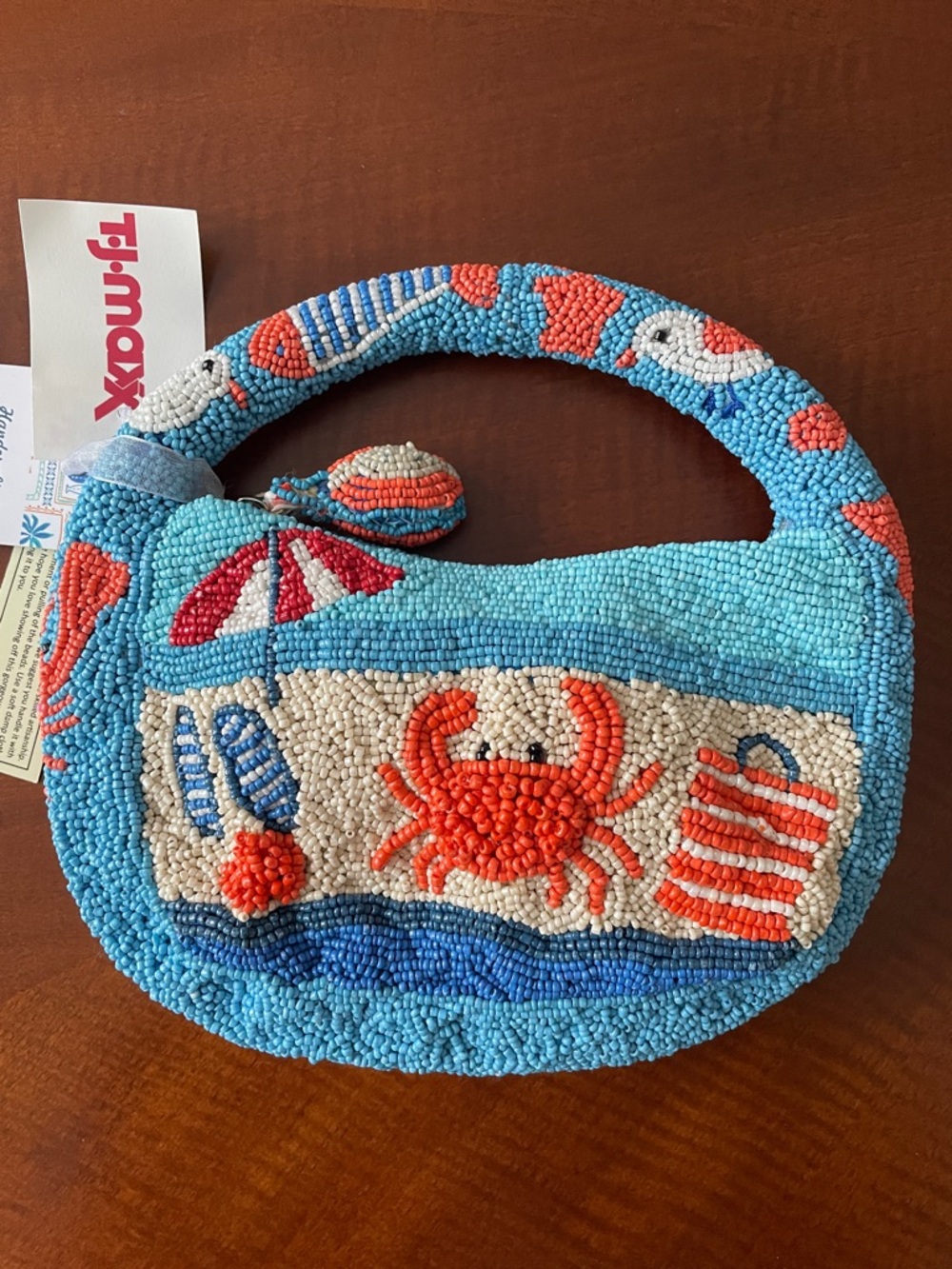 Beaded Beach Crab Purse Mini Bag Made in India